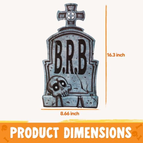 JOYIN 16" 9 Pcs Halloween Tombstones Decorations Outdoor Graveyard Decor, Yard Lawn Cemetery Plastic Headstones with 18 Metal Stakes For Halloween Indoor Prop Decorations, Party Decor Supplies - Image 5