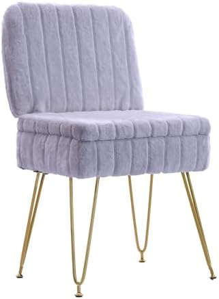 Vanity Chair with Storage | Comfy Ottoman with Folding Back by Manyday