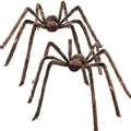 JOYIN 2 Pack 5 Ft Halloween Outdoor Decorations Hairy Brown Spider, Scary Fake Giant Large Spider Haunted House Props, Halloween Lawn Porch Yard Garden Tree Decorations Party Indoor Decor by JOYIN
