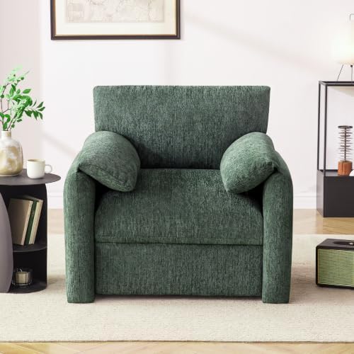 Howjoe Accent Chair for Living Room, Oversized Reading Armchair, Green - Image 3