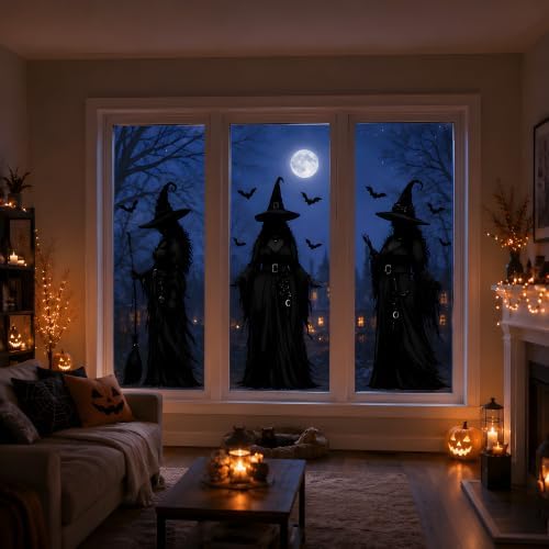 Halloween Decorations - Witch Window Clings for Halloween Party Decor - Image 5