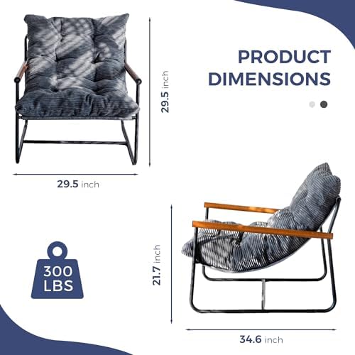 MAXYOYO Modern Accent Chair, Comfy Living Room Chair with Metal Frame - Image 2