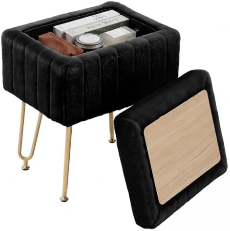DUMOS Vanity Stool Chair, Ottoman with Storage for Living Room, Bedroom by DumosLifestyle