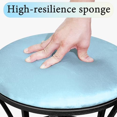 Vanity Chair, Small Velvet Vanity Stool & Ottoman Bench for Bathroom, Dorm - Image 5