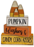 Lineshading 4 Pcs Fall Decoration For Home Wooden Candy Corn Stacked Blocks by Lineshading