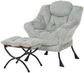 Welnow Lazy Chair with Ottoman, Reading Chair with Footrest, Light Green by LifeGetsBetterWithWelnow