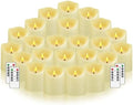 Nimiko Flameless Candles with Remote, Battery Operated Flickering Flameless Candles, LED Candles with Timer 2/4/6/8H, with Realistic LED Candles Set of 24 (D3 x H 3" 4" 5") (Ivory) by Nimiko