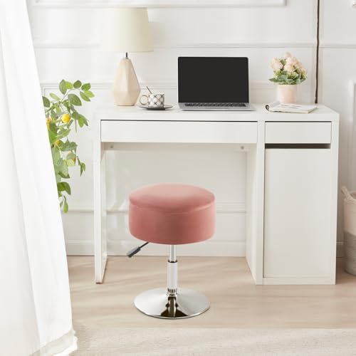 Adjustable Vanity Stool with Storage Swivel Vanity Chair Makeup Stool Pink - Image 5