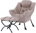 Tiita Lazy Chair with Ottoman, Comfy Reading Accent Chair, Khaki by TiitaHome