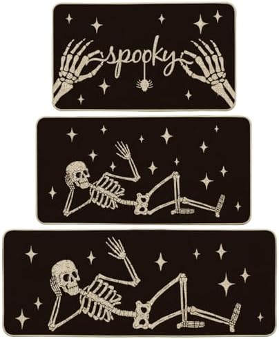 Artoid Mode Halloween Kitchen Mats Set of 3-17"x29"+17"x36"+17"x47" by ArtoidMode
