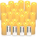 YOROXRG 24 Pack Christmas Decoration Flickering Flameless Candles, Battery Operated Candles,LED Candles for Home Decor,Wedding,Halloween,Birthday,Valentine'sDay (D2.2 xH 5" 6" 7" Ivory) by YOROXRG