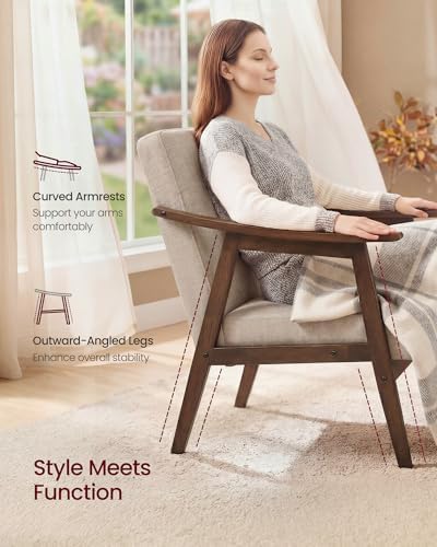 VASAGLE Accent Chair, PU Leather Armchair, Button Tufted, Thick Cushion - Image 5