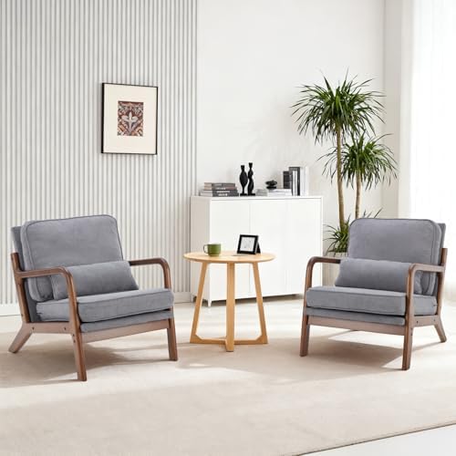 DUMOS Mid Century Accent Chairs Set of 2, 16'' Seat Height Lounge Chair by DumosLifestyle