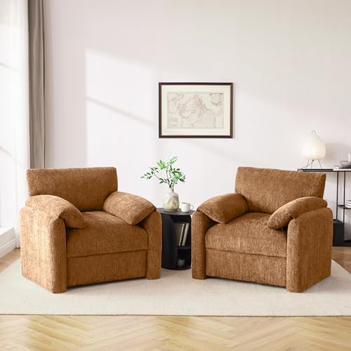 Howjoe 2 Pack Oversized Accent Chair for Living Room, Rustic Broning by Unknown