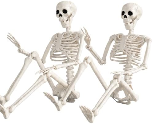 Abakuku 2 Pack 36" Halloween Skeleton Decorations,Human Bones for Halloween Party with Movable Joints,for Haunted Houses, Front Lawn, Graveyard Props by Abakuku