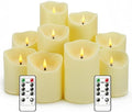 Nimiko Flameless Candles with Remote, Battery Operated Flickering Flameless Candles, LED Candles with Timer 2/4/6/8H, with Realistic LED Candles Set of 9 (D3 x H 3" 4" 5" 6" 7") (Ivory) by Nimiko
