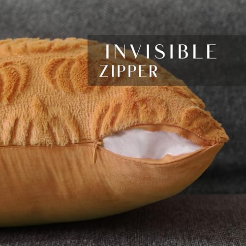 DFXSZ Fall Pillow Covers 20x20 2Pcs Light Orange Pumpkin Fall Decorations - Image 2