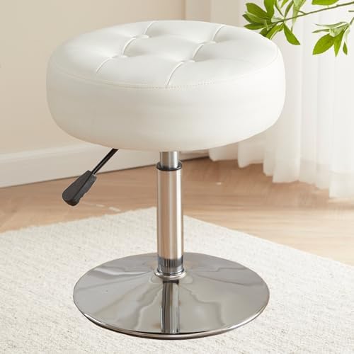 Gitrah White Vanity Stool Chair Swivel Adjustable Comfortable Makeup Stool - Image 6