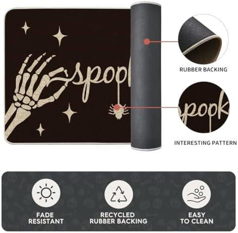 Artoid Mode Skeleton Black Halloween Kitchen Mats Set of 2-17x29+17x59 - Image 6
