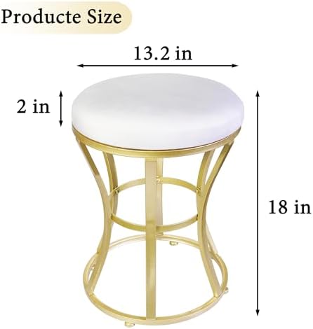 Vanity Chair, Small Velvet Vanity Stool & Ottoman Bench for Bathroom, Dorm - Image 3