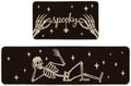 Artoid Mode Skeleton Black Halloween Kitchen Mats Set of 2-17x29+17x59 by ArtoidMode