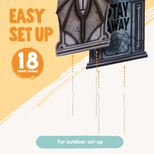 JOYIN 16" 9 Pcs Halloween Tombstones Decorations Outdoor Graveyard Decor, Yard Lawn Cemetery Plastic Headstones with 18 Metal Stakes For Halloween Indoor Prop Decorations, Party Decor Supplies - Image 3