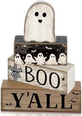 Lineshading 4 Pcs Halloween Table Decoration Wooden Ghost Tiered Tray Decor by Lineshading