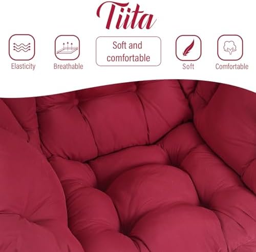 Tiita Lazy Chair for Adults, Comfy Reading Accent Chair, Red Single - Image 4