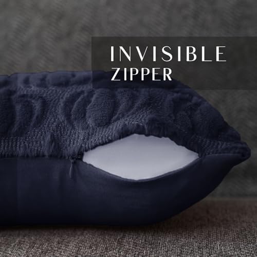 DFXSZ Fall Pillow Covers 12x20 2Pcs Navy Blue Pumpkin Fall Decorations - Image 2