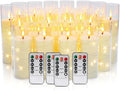 YOROXRG 24 Pack Christmas Decoration Flickering Flameless Candles,Battery Operated Candles,LED String Lights LED Candles for New Year, Home Decor, Parties,Wedding(D2.2 xH 5" 6" 7") (Ivory) by YOROXRG