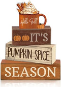 Lineshading 4 Pcs Fall Table Decor for Home, Pumpkin Spice Coffee Bar Sign by Lineshading