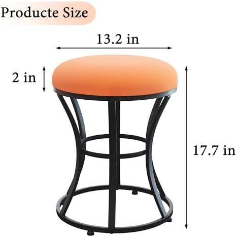 Vanity Chair, Small Velvet Vanity Stool & Ottoman Bench for Bathroom, Dorm - Image 3