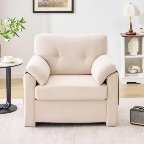 Howjoe Accent Chair for Living Room, Oversized Reading Armchair, Lvory - Image 3