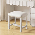 White Vanity Stool, Small Vanity Chair, Makeup Bench Seat for Deak by Unknown