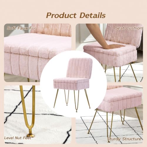 Vanity Chair with Storage | Comfy Ottoman with Folding Back - Image 5