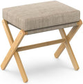 BAMBOOHOMIE Foldable Foot Stool Ottoman, Modern Foot Rest with Bamboo X Legs & Thick Foam Cushion, Folding Foot Stools Small Padded for Bedroom Living Room, Footstool for Chair Couch (Natural - Brown) by BAMBOOHOMIE