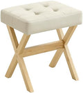 SONGMICS Makeup Stool, Padded Vanity Foot Rest, Solid Wood X Legs by SONGMICSbySONGMICSHOME