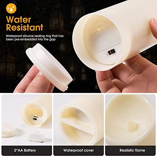 YOROXRG 12 Pack Flameless Candles Battery Operated Waterproof Led Candles (D:2.2" X H:4" 5" 6" 7") Candles with 2 Remotes Contro for Wedding, Party, Birthday - Image 4