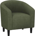 Yaheetech Small 25.5in Wide Corduroy Barrel Accent Chair, Dark Green by Yaheetech
