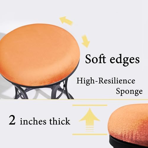 Vanity Chair, Small Velvet Vanity Stool & Ottoman Bench for Bathroom, Dorm - Image 4