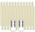 YOROXRG 24 Pack LED Flameless Taper Candles with Timer, Dripless Fake Candlesticks with 3D Flickering Flame, 9.6 Inches White Window Candle for Fireplace Christmas Halloween（Ivory） by YOROXRG