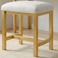 Small Vanity Stool, Cute Vanity Stools with Cushion, White Gold Makeup Vanity Chair for Small Spaces, Living Room, Bedroom, Bathroom, Entryway, Ottoman Foot Rest for Couch Sillas Modern by KAI-ROAD