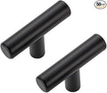 50 Pack Matte Black Cabinet Knobs - Kitchen Cabinet Knobs Black Cabinet Pulls for Kitchen Cabinet Drawer Stainless Steel Dresser Knobs for Cabinet Hardware 2in Length Single Hole T Bar