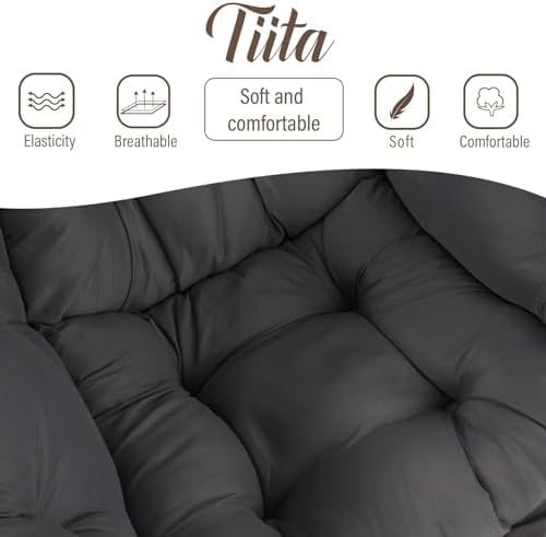 Tiita Lazy Chair for Adults, Comfy Reading Accent Chair, Dark Grey Single - Image 2