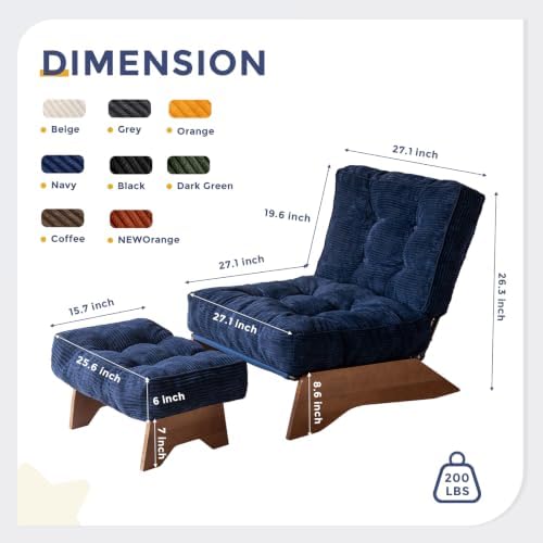 MAXYOYO Accent Chair with Ottoman, Lounge Chair with Adjustable Backrest - Image 2