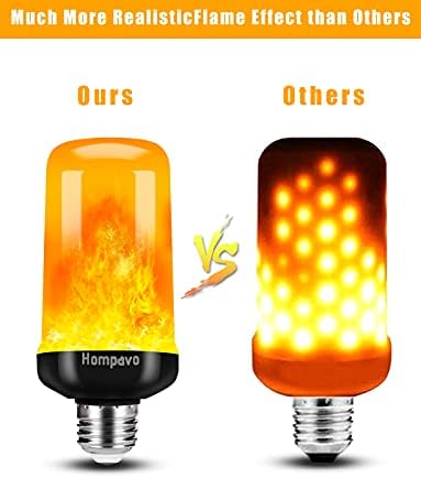 Hompavo 【Upgraded】 LED Flame Light Bulbs, 4 Modes Flickering Light Bulbs with Upside Down Effect, E26/E27 Flame Bulb for Halloween, Christmas, Party, Indoor and Outdoor Home Decoration (4 Pack) - Image 3