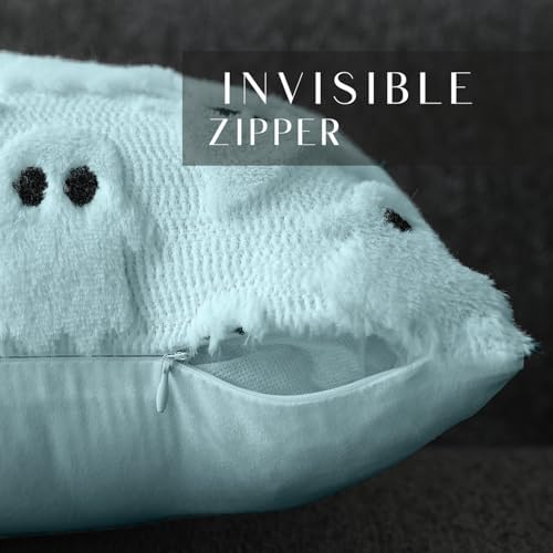 DFXSZ Halloween Pillow Covers 18x18 inch 2Pcs Blue Ghost Halloween Decor - Image 2
