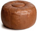 Thgonwid Unstuffed Moroccan Ottoman Pouf Cover, Ottoman Footstool Storage Solution, Bean Bag Chair, Foot Rest, Brown by Thgonwid
