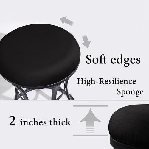 Vanity Chair, Small Velvet Vanity Stool & Ottoman Bench for Bathroom, Dorm - Image 4