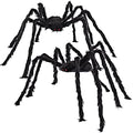 JOYIN 2 Pack 5 Ft Halloween Outdoor Decorations Hairy Black Spider, Scary Giant Spider, Fake Large Haunted House Props, Halloween Yard Lawn Decorations Party Indoor Decor by JOYIN